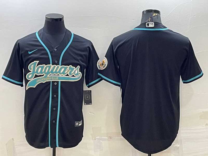 Mens Jacksonville Jaguars Blank Black With Patch Cool Base Stitched Baseball Jersey->jacksonville jaguars->NFL Jersey